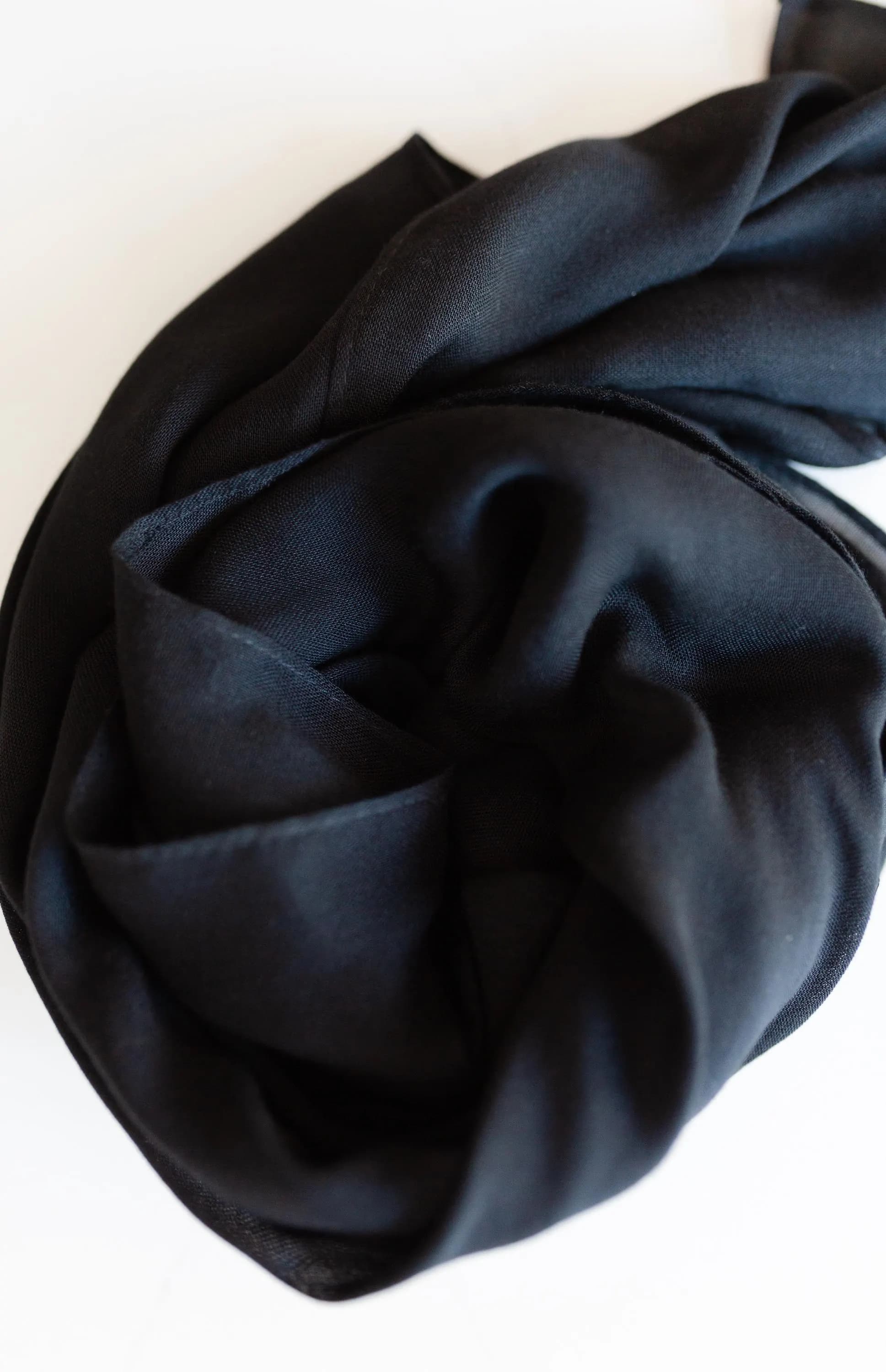 Air Essentials Modal Wrap | Black Hijab Scarf | Lightweight Everyday Head Wrap