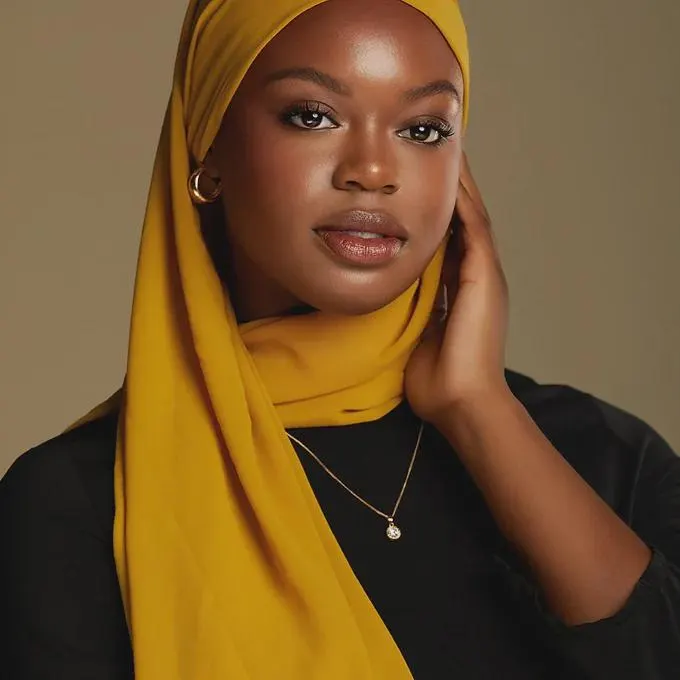 Marigold Chiffon Hijab: Lightweight, Non-Slip Modest Scarf Fall Accessory - image 2