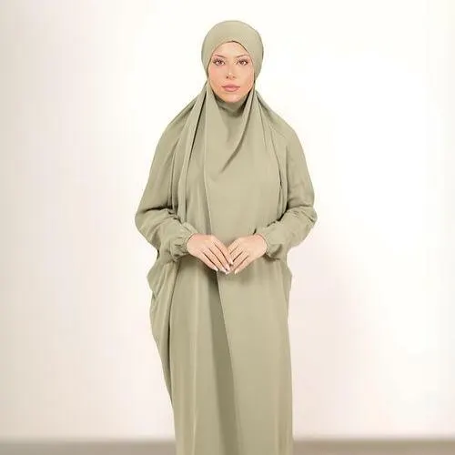 Olive Madinah Prayer Dress: Lightweight, Easy Fit