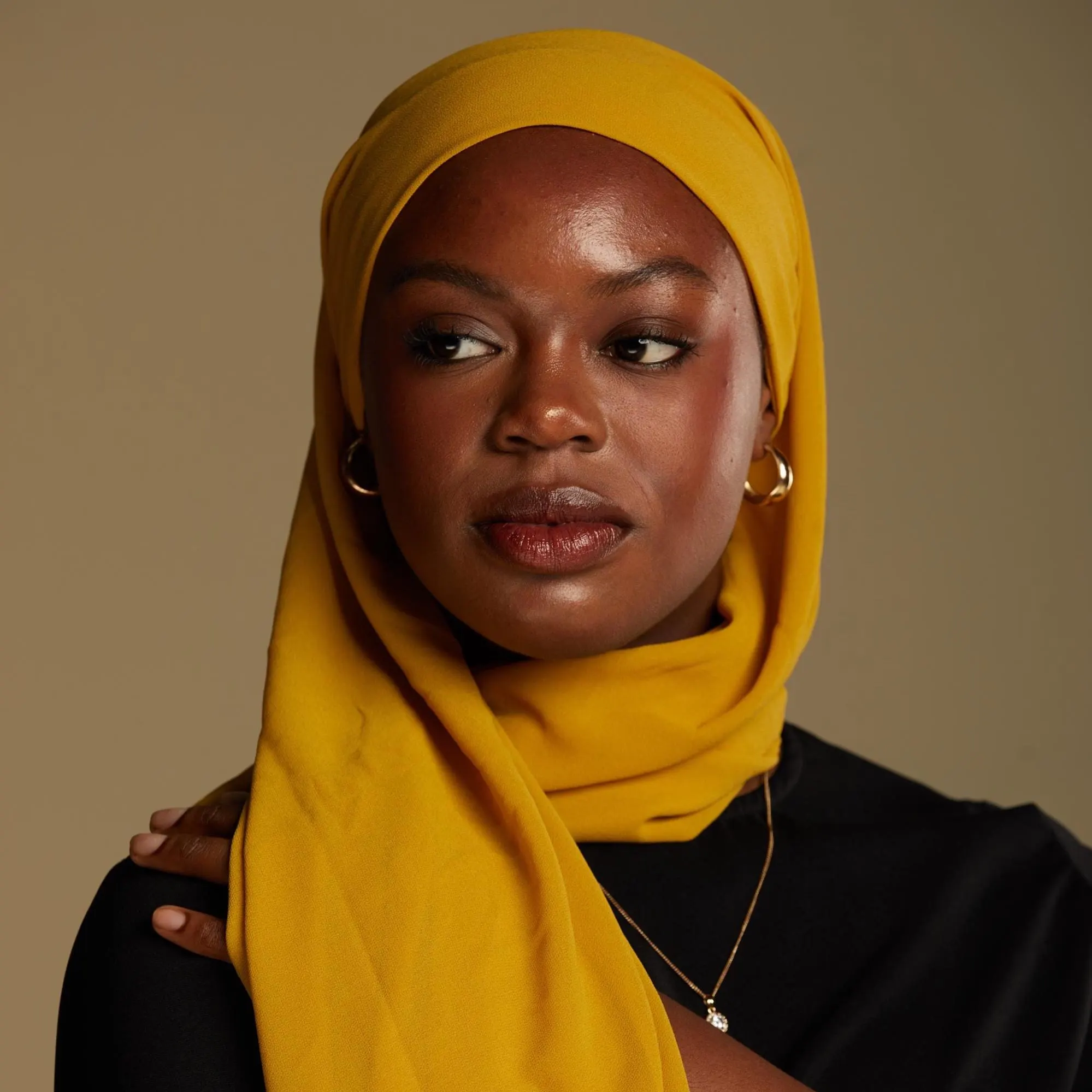 Marigold Chiffon Hijab: Lightweight, Non-Slip Modest Scarf Fall Accessory - image 5