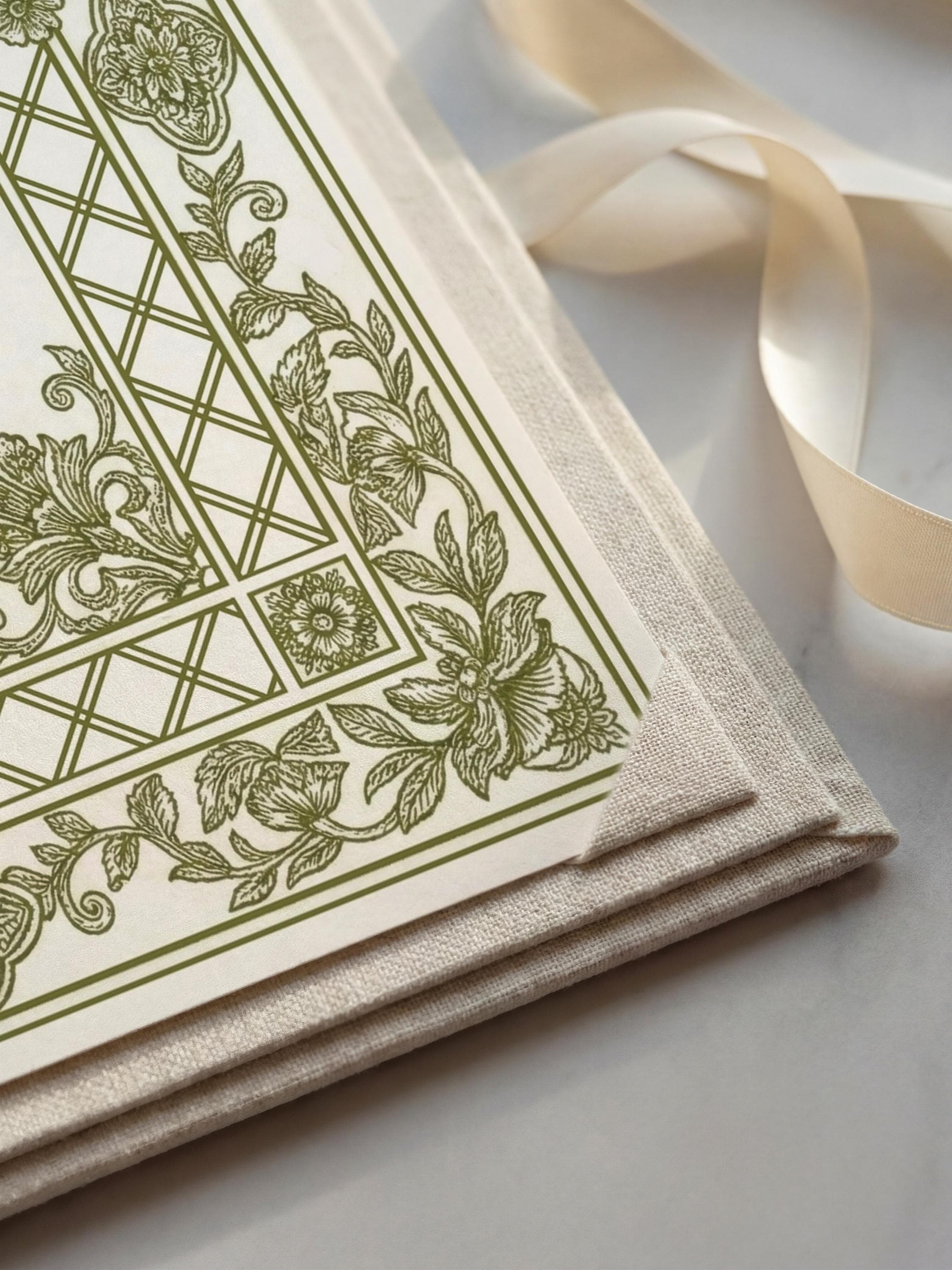 Green Islamic Nikkah Certificate: Ornate Botanical Frame Muslim Wedding Contract - image 3