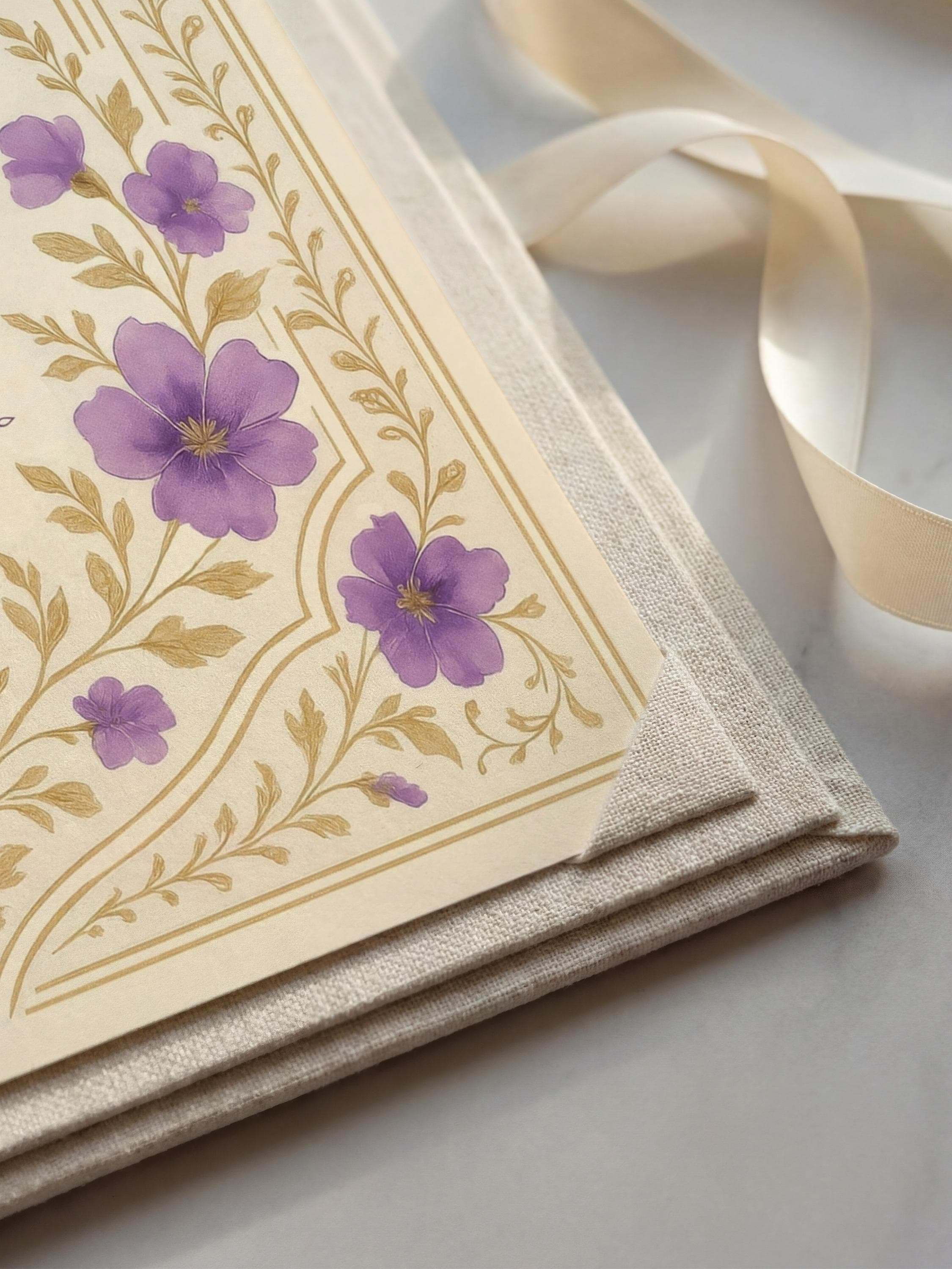Editable Purple Floral Muslim Nikkah Certificate | Elegant Islamic Wedding Contract (Canva Template A3 & A4) - image 3