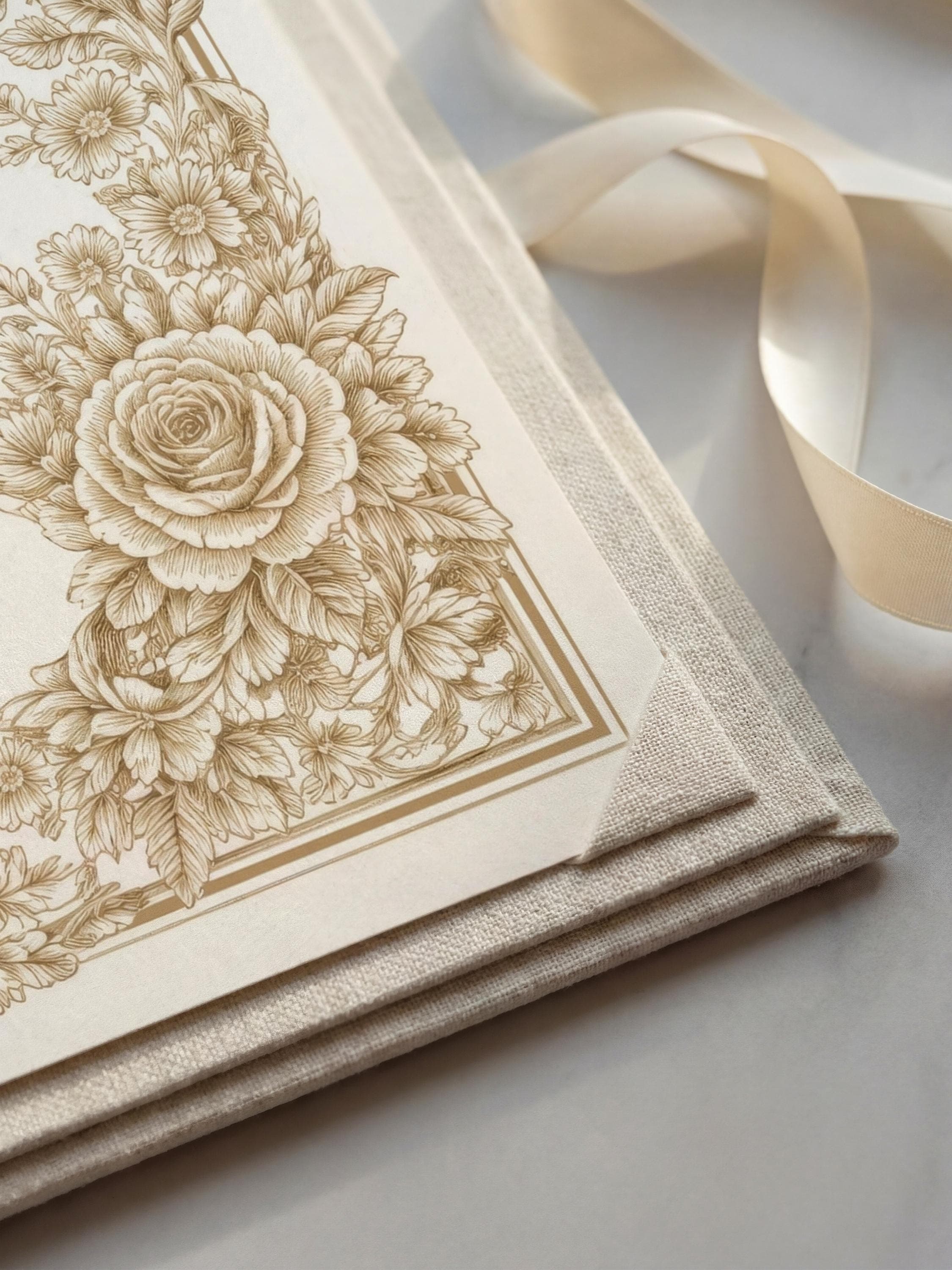 Gold Floral Islamic Nikkah Certificate: Rose Frame Muslim Wedding Keepsake, Romantic Personalized Marriage Contract - image 3