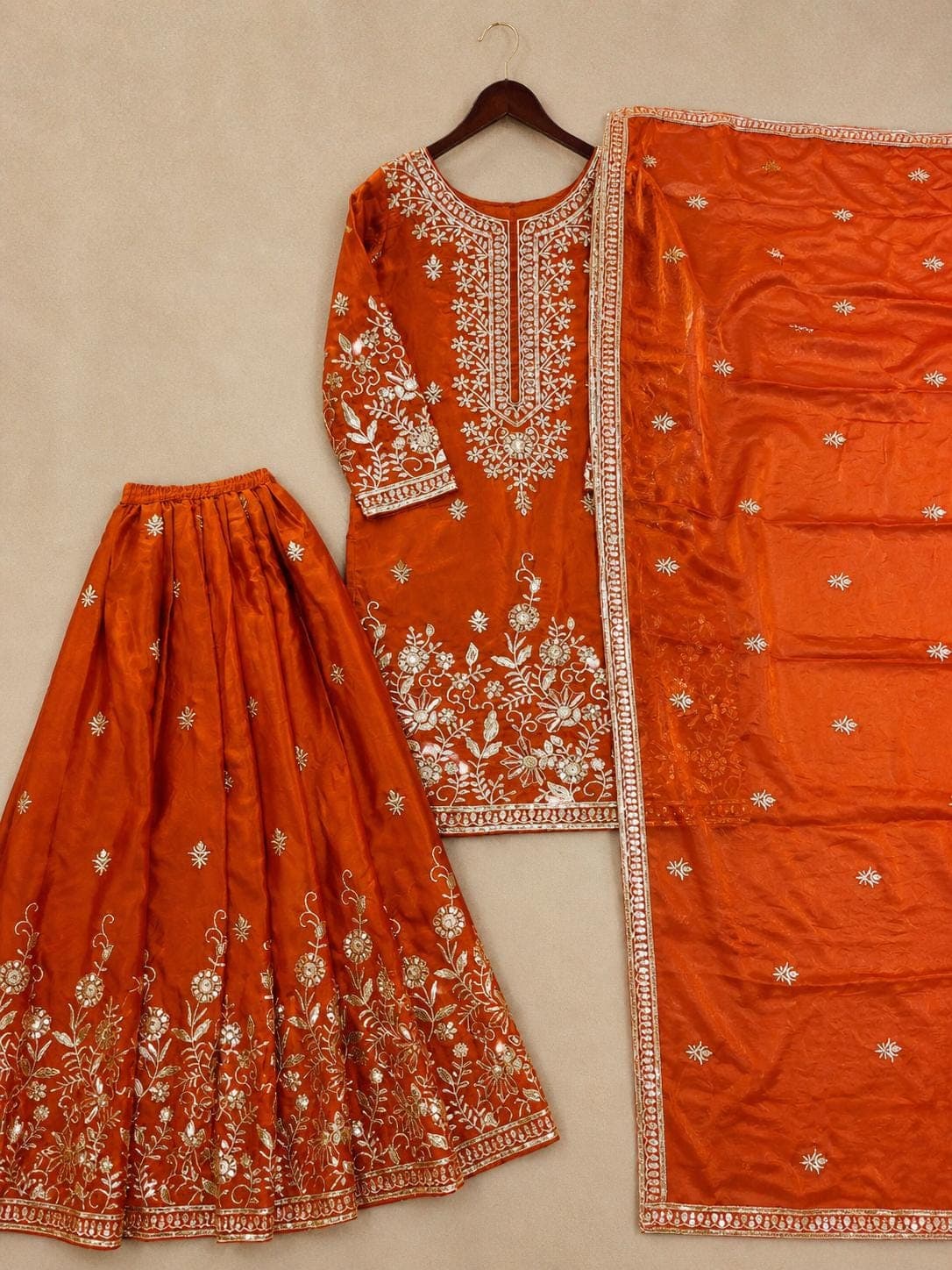 Pakistani Designer Suit Salwar Kameez Readymade 3PC Set, Kurta Palazzo Suit with Dupatta, Heavy Palazzo Suit Women Party, Wedding Wear - image 3