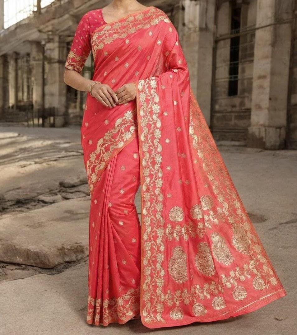 Pure Silk Saree | Zari Woven Border, Royal Festive Drape