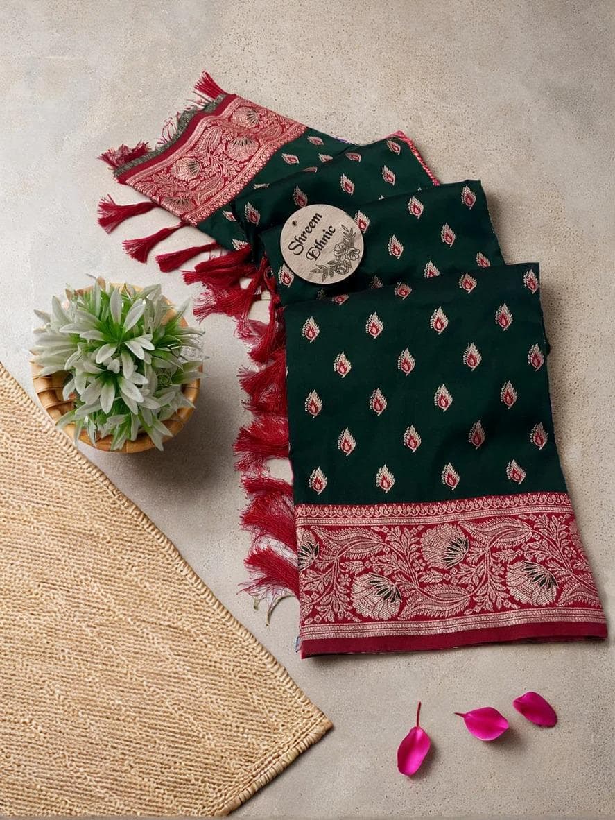 South Indian Purple Silk Saree | Traditional Wedding Wear | Custom Blouse USA - image 3