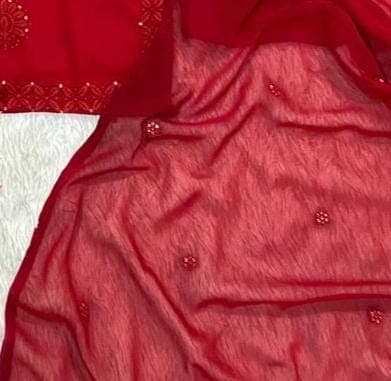 Designer Red Gorgette Sharara Suit For Women, Sequins Embroidery work Palazzo Suit Ethnic Indian Sharara Party Wear Pakistani Sharara Dress - image 4