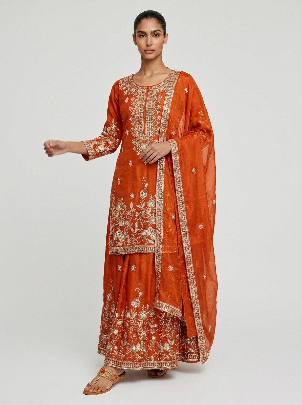 Pakistani Designer Suit Salwar Kameez Readymade 3PC Set, Kurta Palazzo Suit with Dupatta, Heavy Palazzo Suit Women Party, Wedding Wear