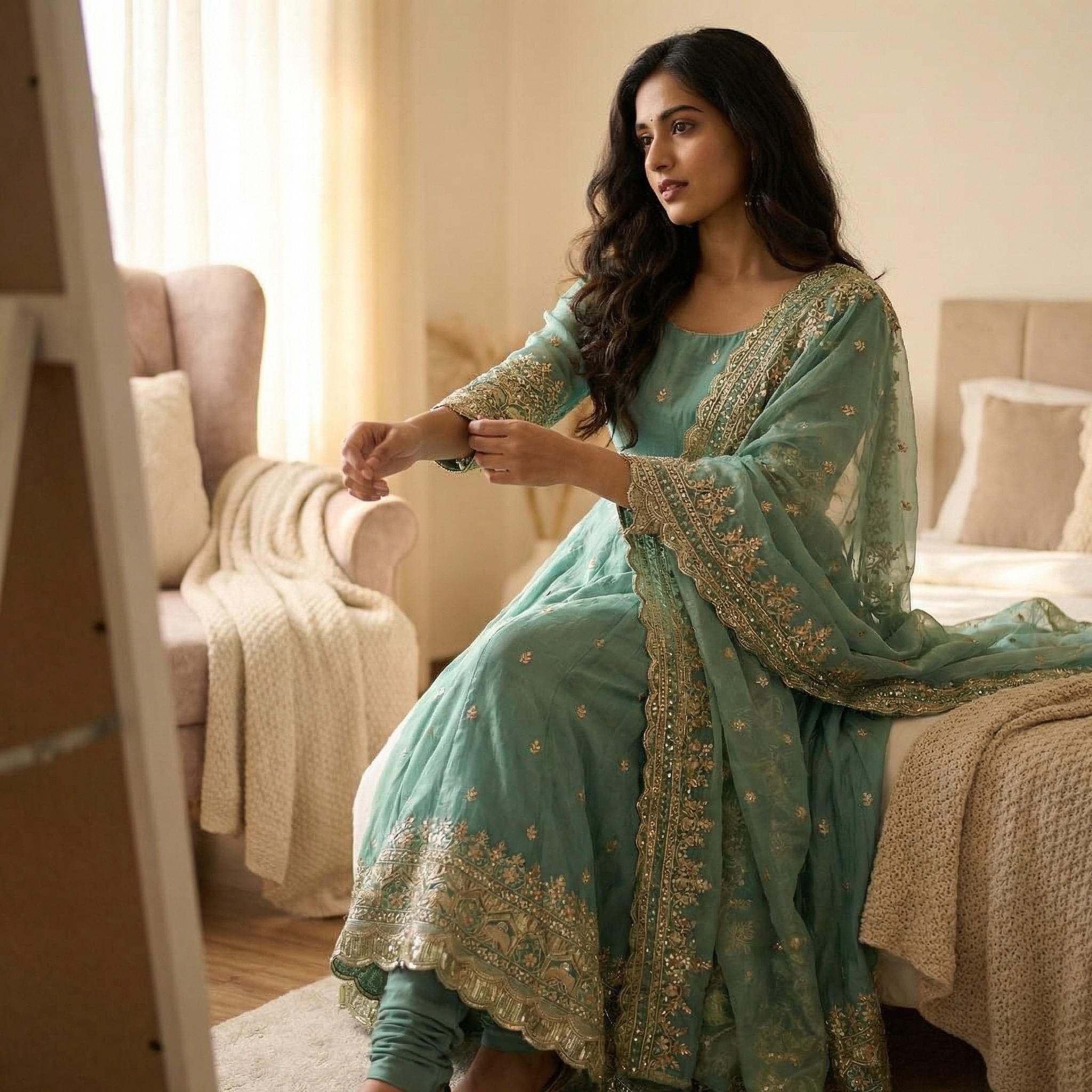 Stylish Anarkali Gown for Women with Embroidery Work,Wedding Gows for Women,Anarkali Indian Gown, Indian women ethnic outfit,Wedding Clothes