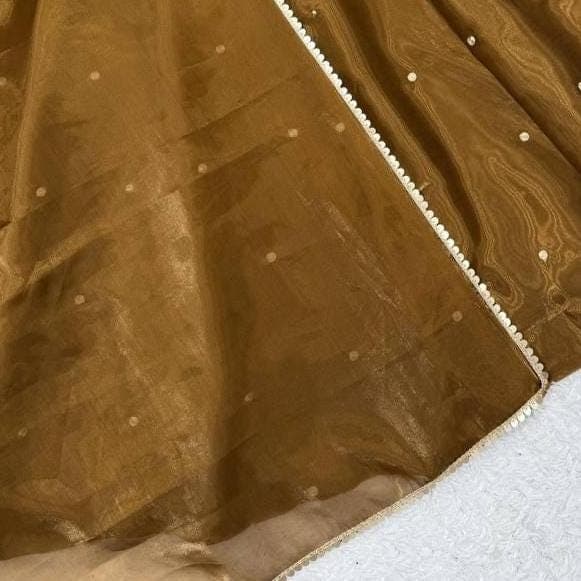 Brown Silk Anarkali Suit with Embroidery and Sequins – Indian Wedding Party Wear - image 5
