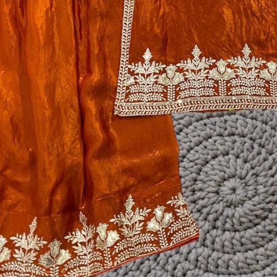 Embroidered Fandy Sharara Set, Sequin Wedding Palazzo, Stitched Salwar Kameez - image 4