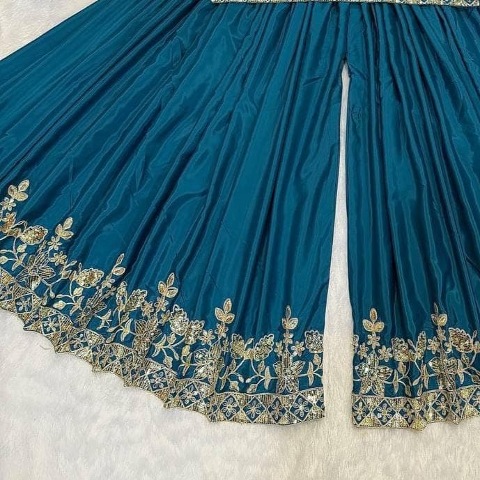 Pakistani Designer Salwar Kameez Readymade Suit Kurta Palazzo With Designer Dupatta 3piece Stitched Fancy Palazzo Suit For Women Long Kurta - image 4
