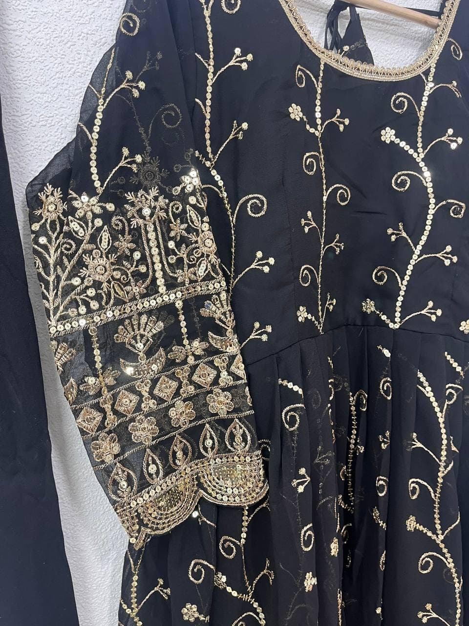 Embroidered Anarkali Gown, Indian Wedding Ethnic Wear, Georgette Party Dress - image 3