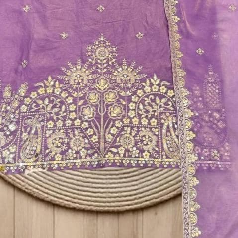 Premium Fandy Palazzo Kurta Suit ,Wedding Embroidery Sequins Palazzo Kurti ,Lavender Ethnic Sharara Designer Palazzo Suit ,Indian Party wear - image 3