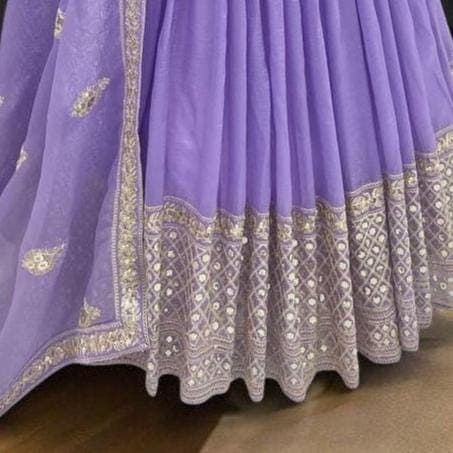 Embroidered Crunchy Silk Anarkali Gown, Indian Wedding Outfit - image 4