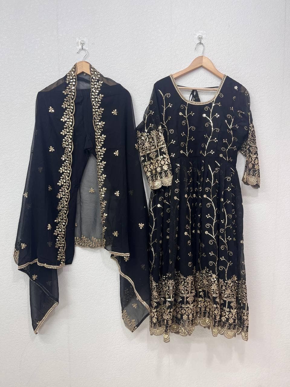 Embroidered Anarkali Gown, Indian Wedding Ethnic Wear, Georgette Party Dress - image 5