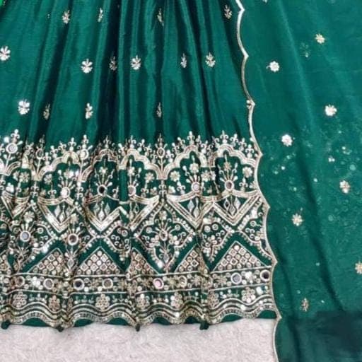 Chinon Silk Anarkali Suit Set with Dupatta, Mirror Work Sequins Embroidery Anarkali Gown, Indian Wedding Party Outfit, Ready to Wear Dress - image 4
