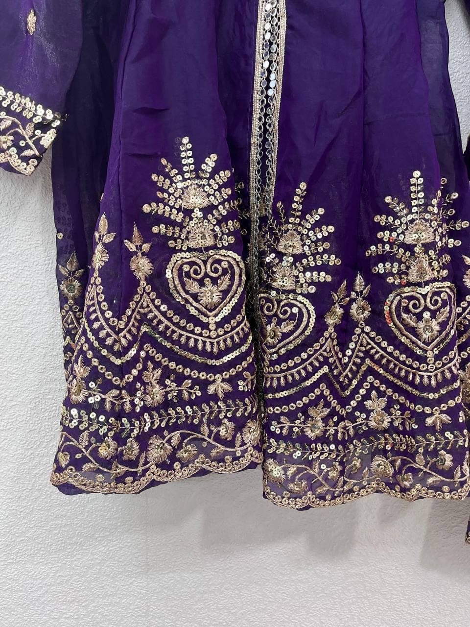 Embroidered Fendy Satin Sharara Set: Pakistani Wedding Outfit - image 3