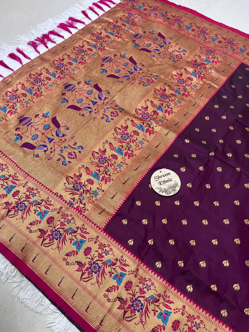 Women's Soft Silk Paithani Saree New - image 4