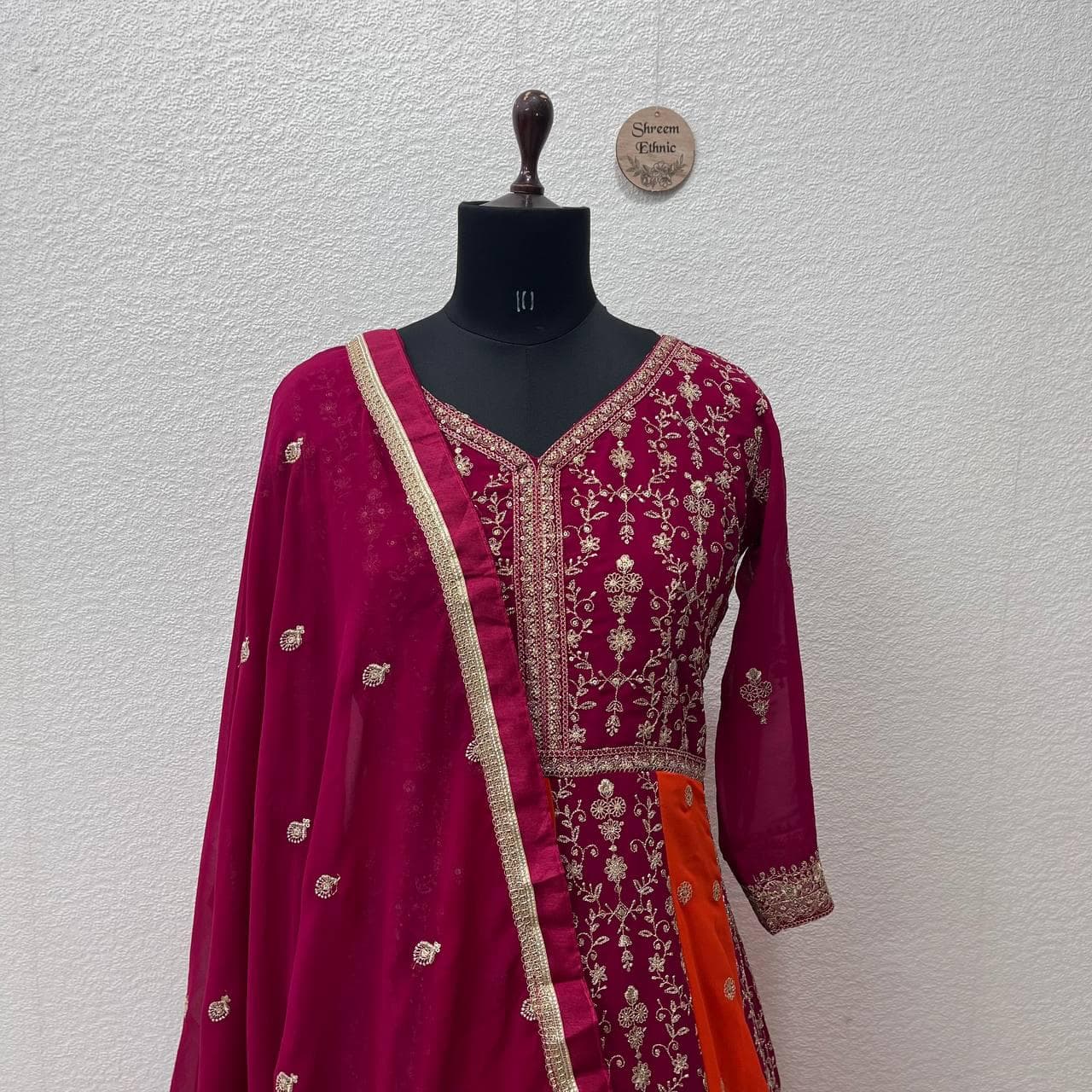 Sequin Embroidered Anarkali Gown: Bollywood Style Party Dress - image 3