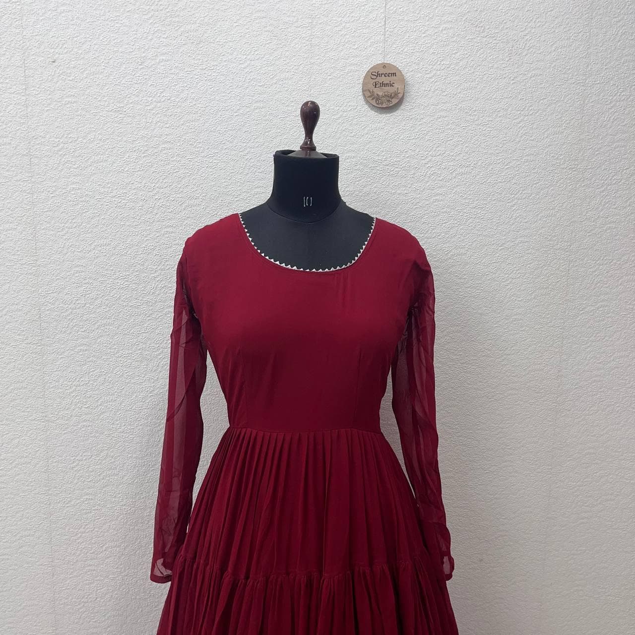 Georgette Anarkali Gown with Sequined Dupatta | Indian Festive Dress - image 5