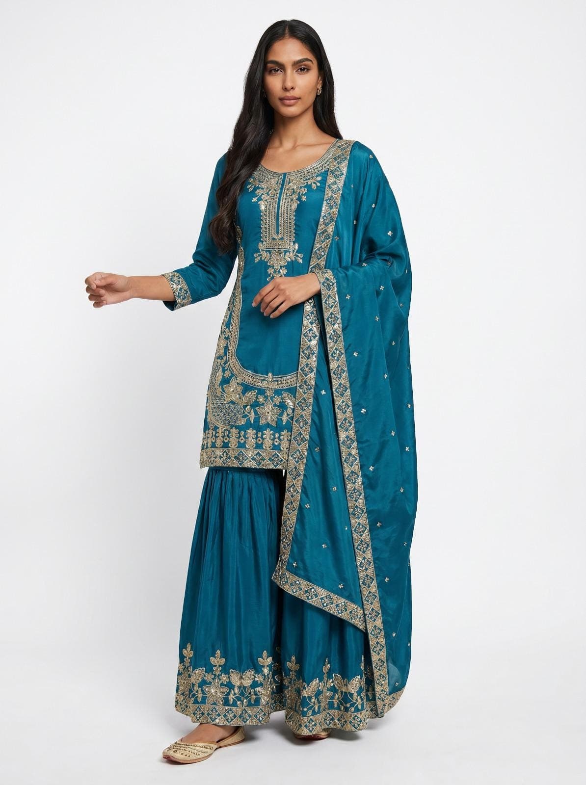 Pakistani Designer Salwar Kameez Readymade Suit Kurta Palazzo With Designer Dupatta 3piece Stitched Fancy Palazzo Suit For Women Long Kurta