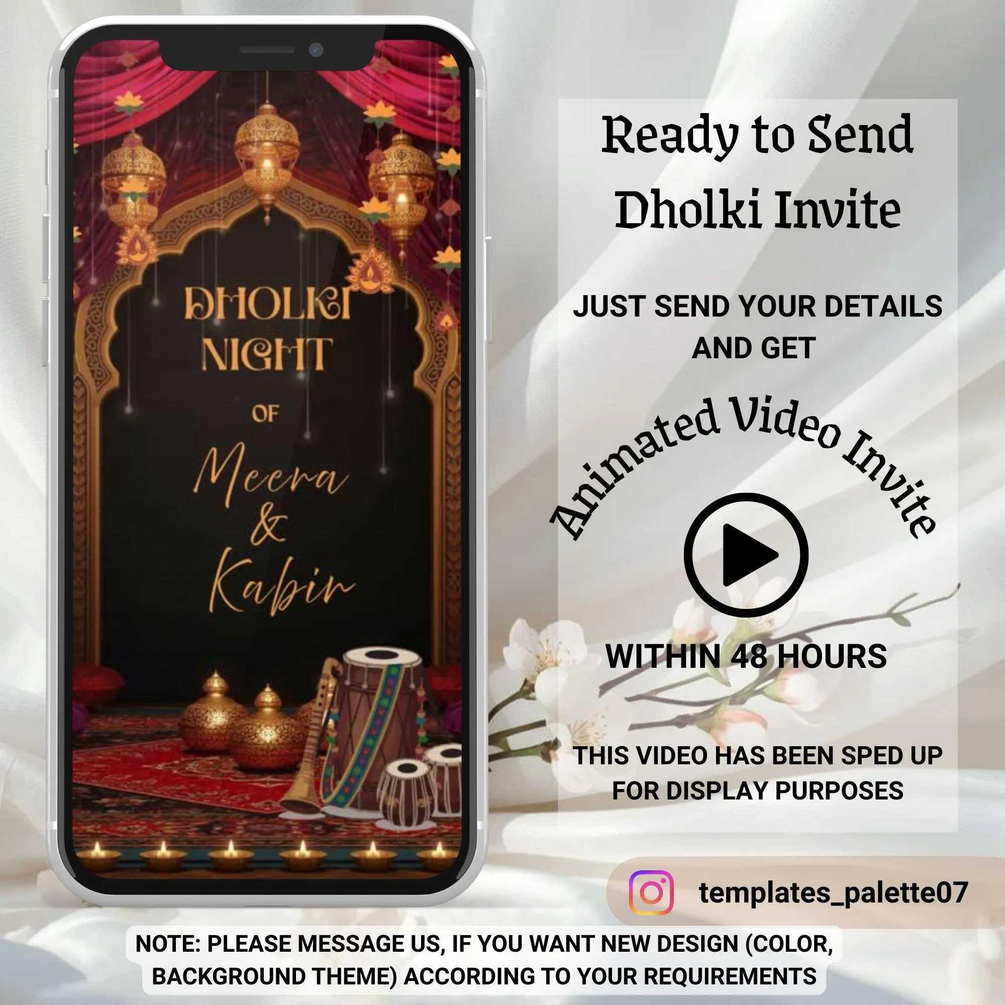 Digital Dholki Invitation video | Animated Mehndi night Invite | Dholki night Invitation Mehendi video invitation | Sangeet Digital Template