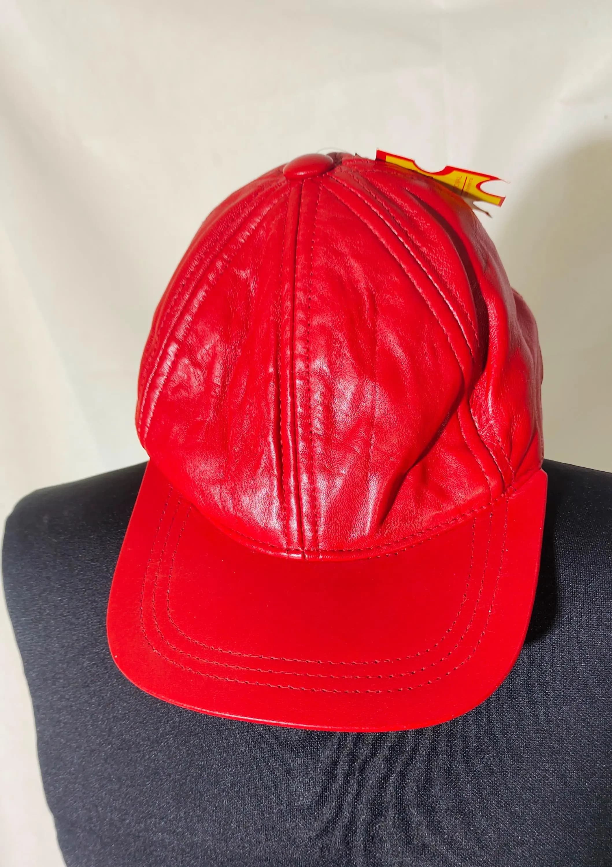 Leather baseball cap: sheep leather, adjustable, unisex - image 3