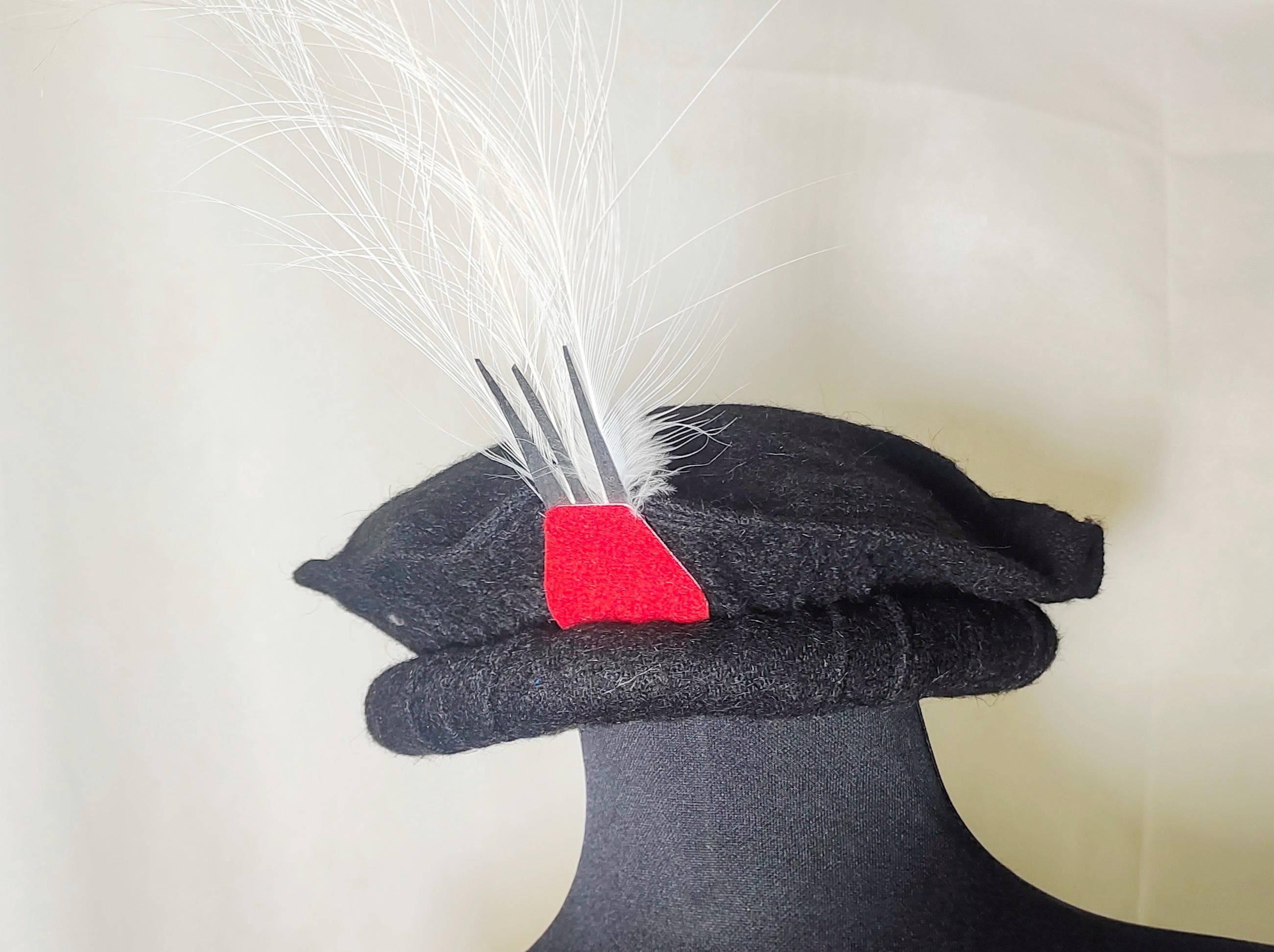 Handmade wool pakol cap: afghan chitrali topi with feather