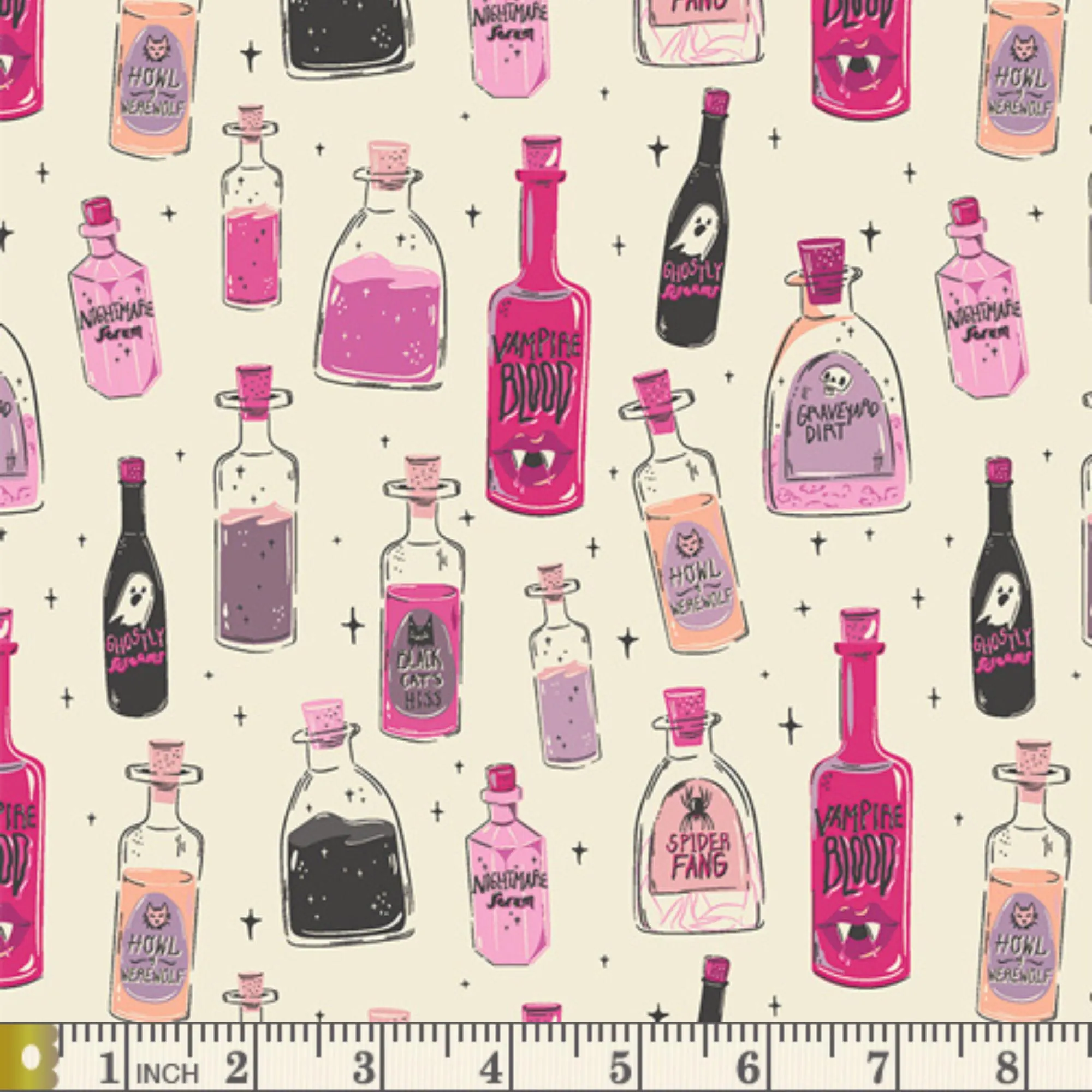 Art Gallery Fabrics / Spooky ’n Witchy - Liquid Magic in Berry  - Halloween - choose-your-cut - #SNS13046