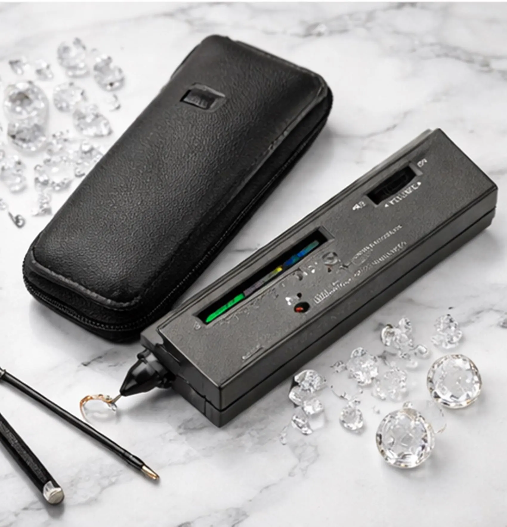 Diamond Tester Machine Portable Gemstone Selector Tool, Tester Pen 9V Black