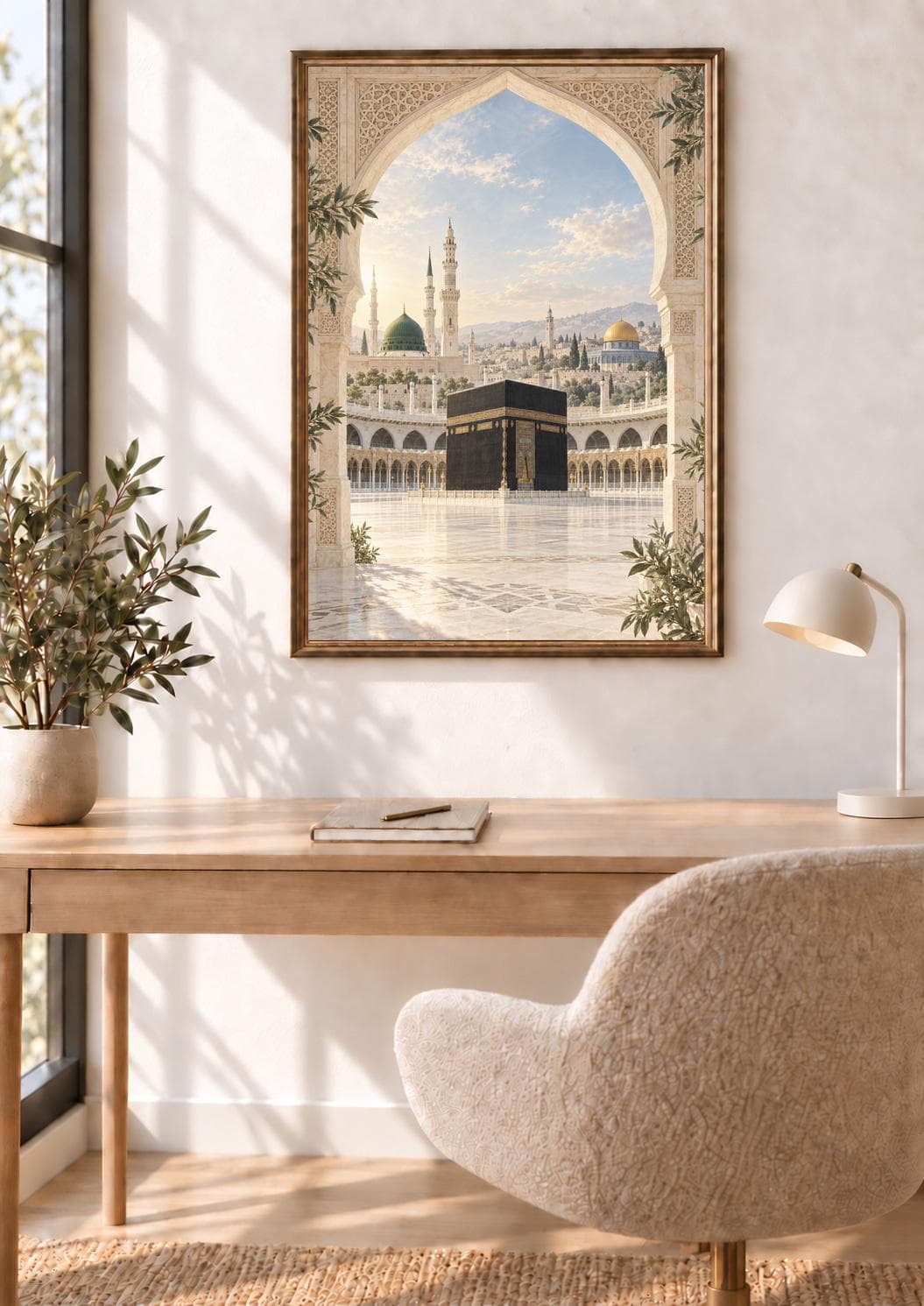 Kaaba, Masjid Al Nabawi and Masjid Al Aqsa Wall Art Print, Mecca Medina Palestine Islamic Poster, Hajj Umrah Gifts (Framed or Unframed) - image 5