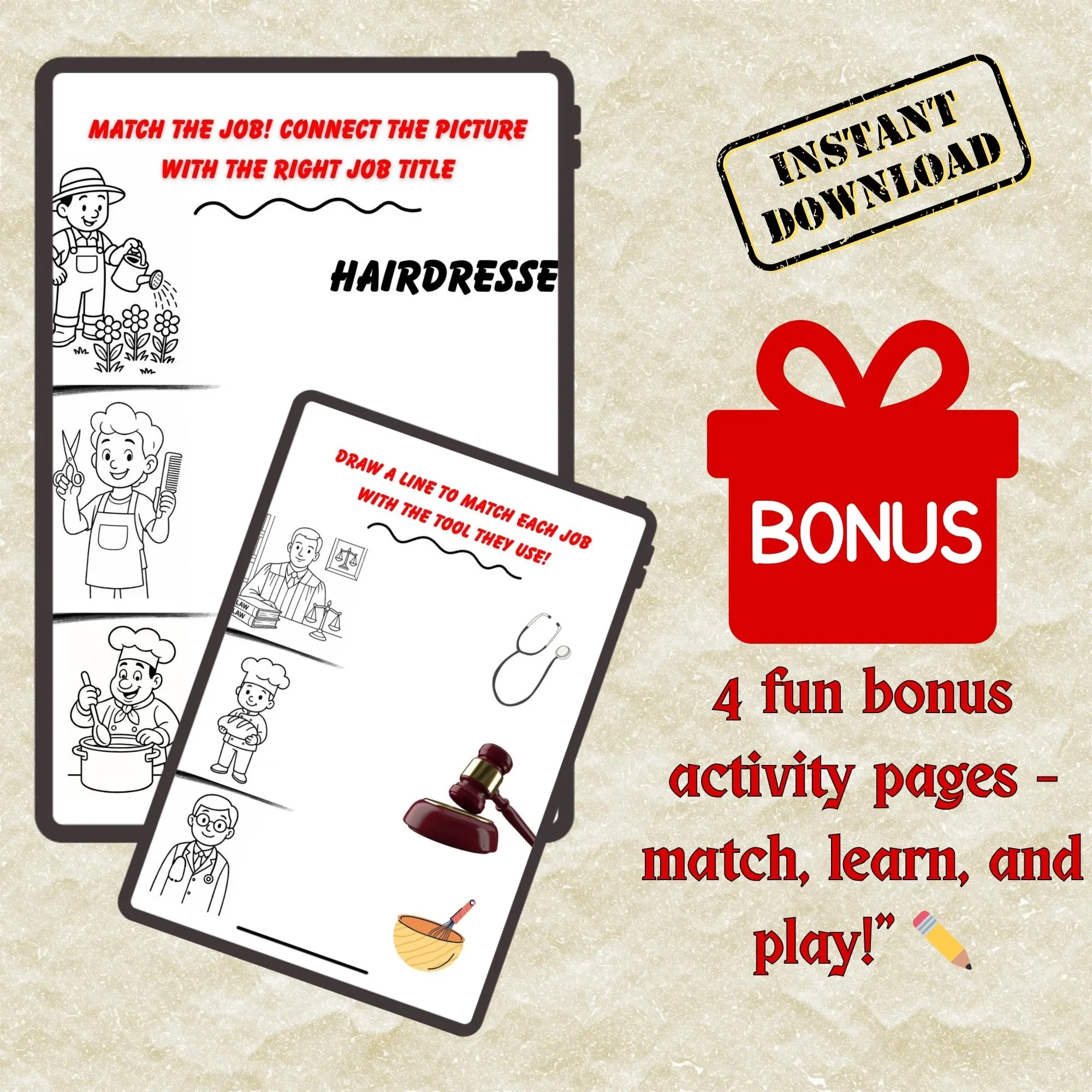 Professions Coloring Book for Kids – A to Z Alphabet Activity (Printable PDF) - image 4
