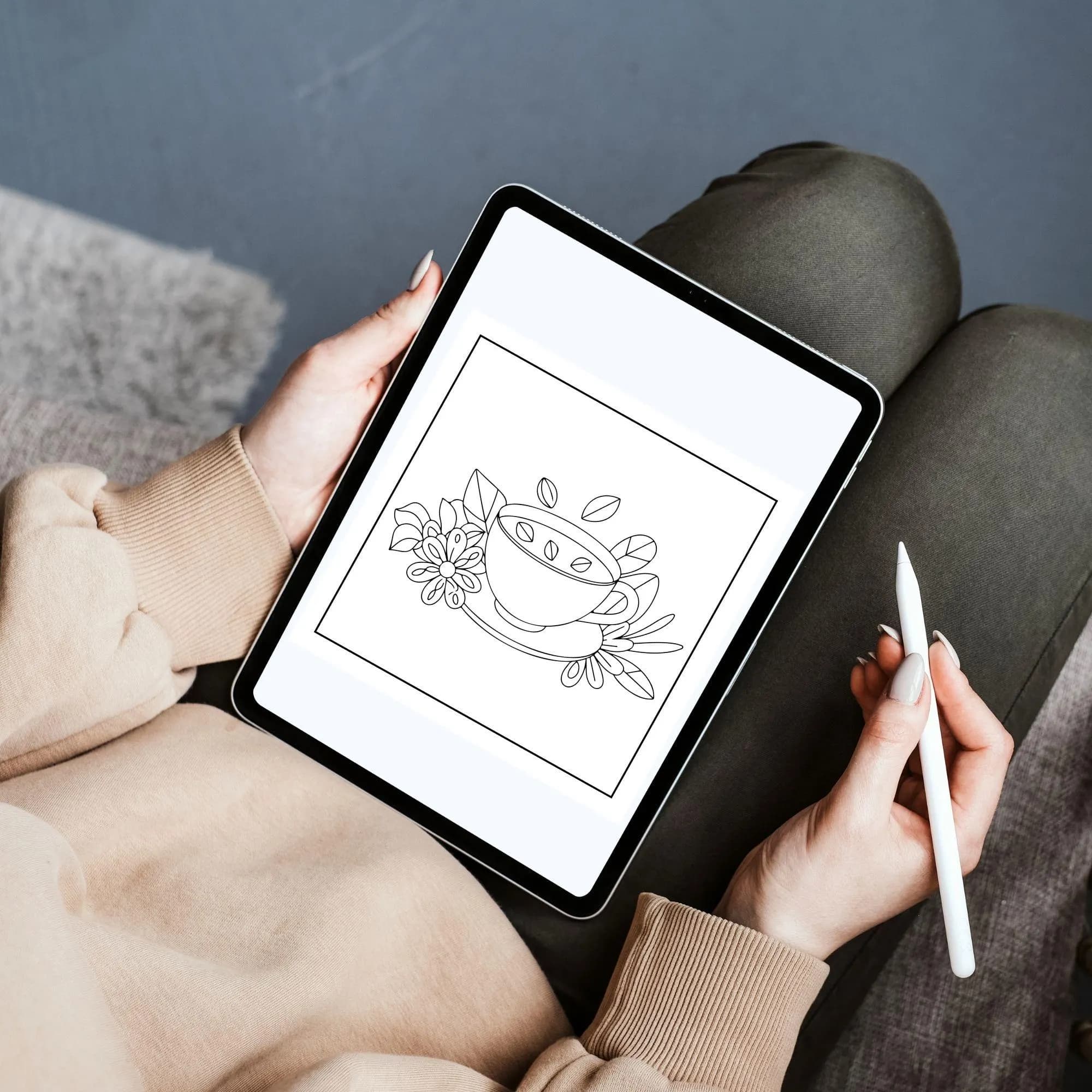 Cozy Girl Coloring Book: 114 Pages of Printable Line Art (PDF Download) - image 4