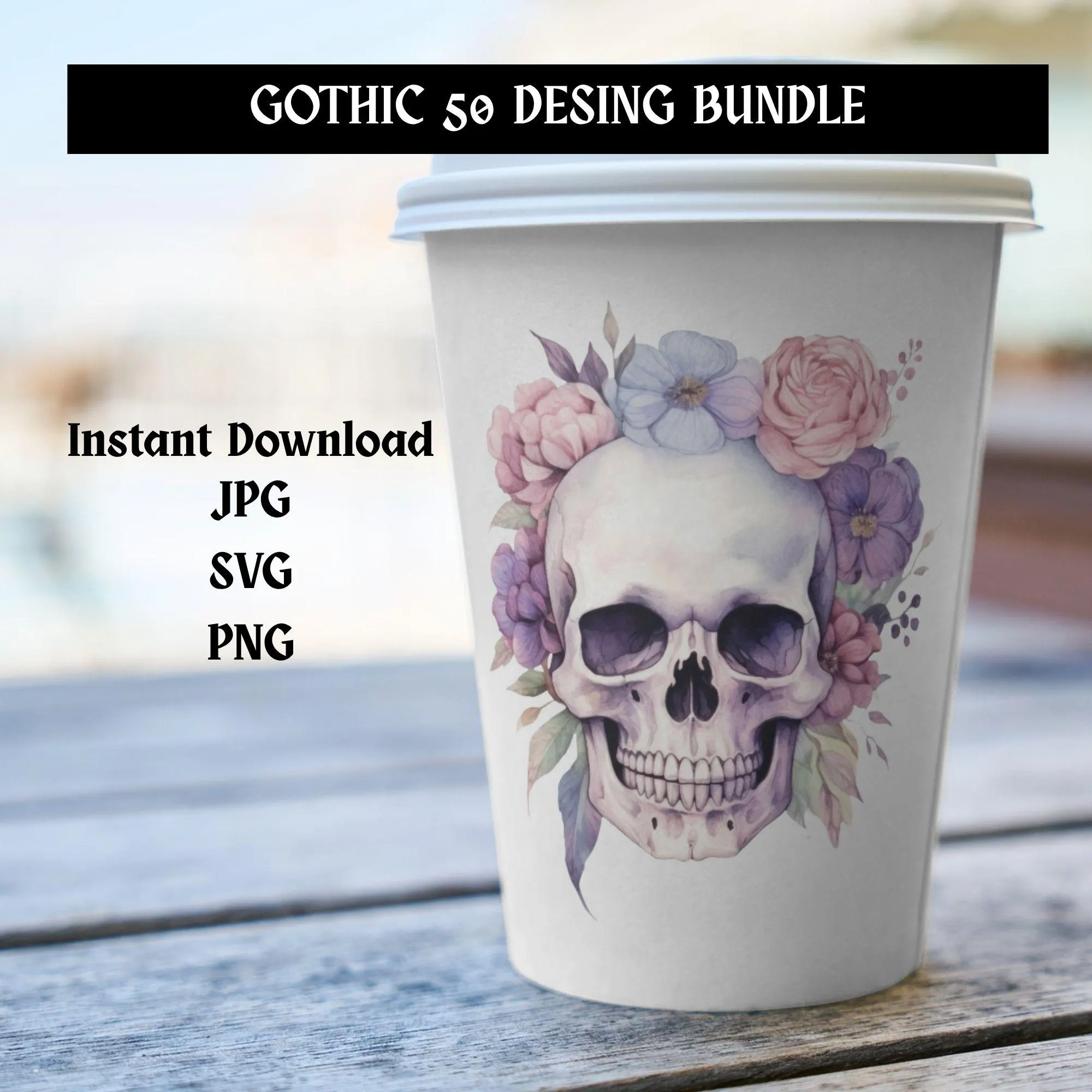Gothic Clipart Bundle | 50 Dark Aesthetic Illustrations (Digital Download) - image 5