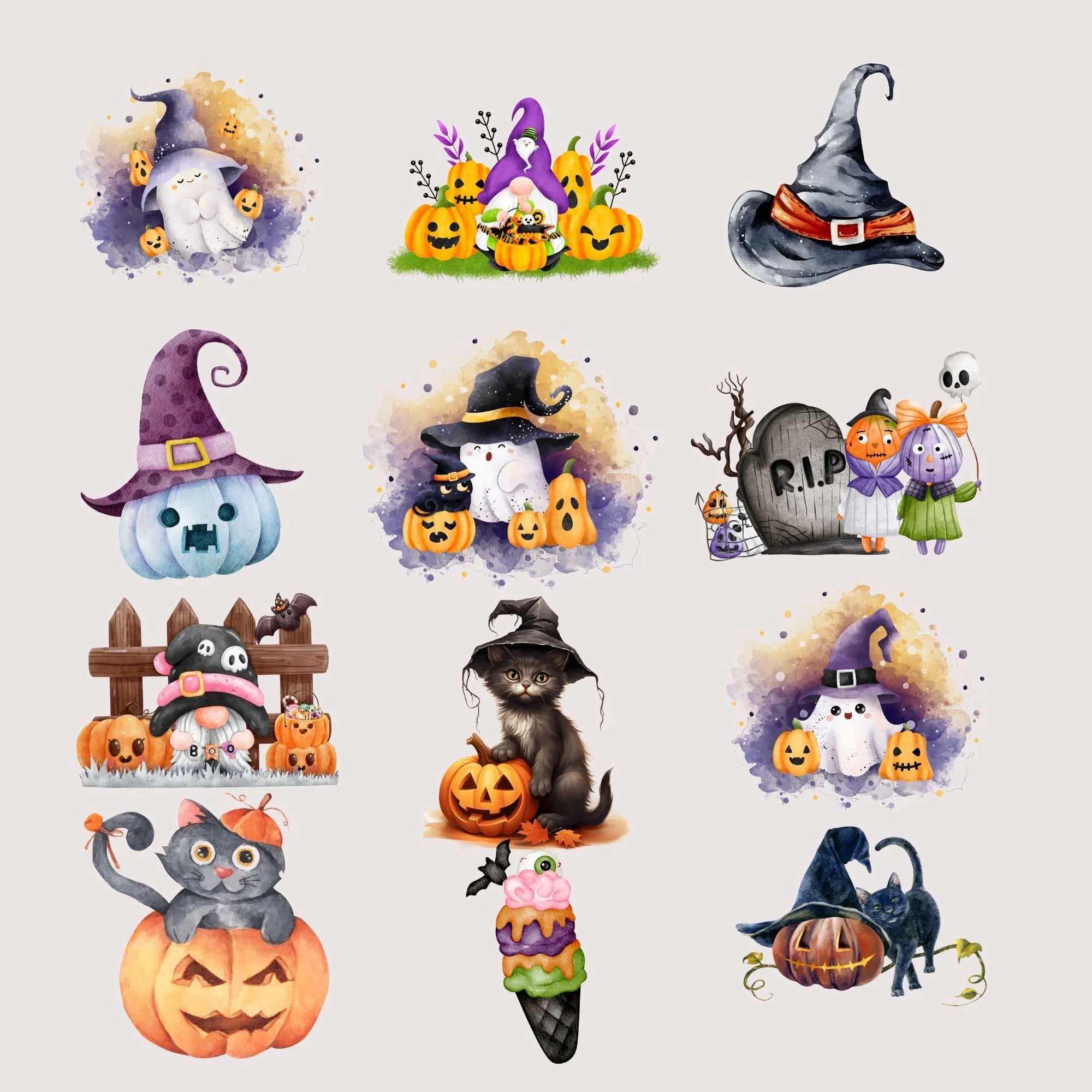 watercolor halloween sticker