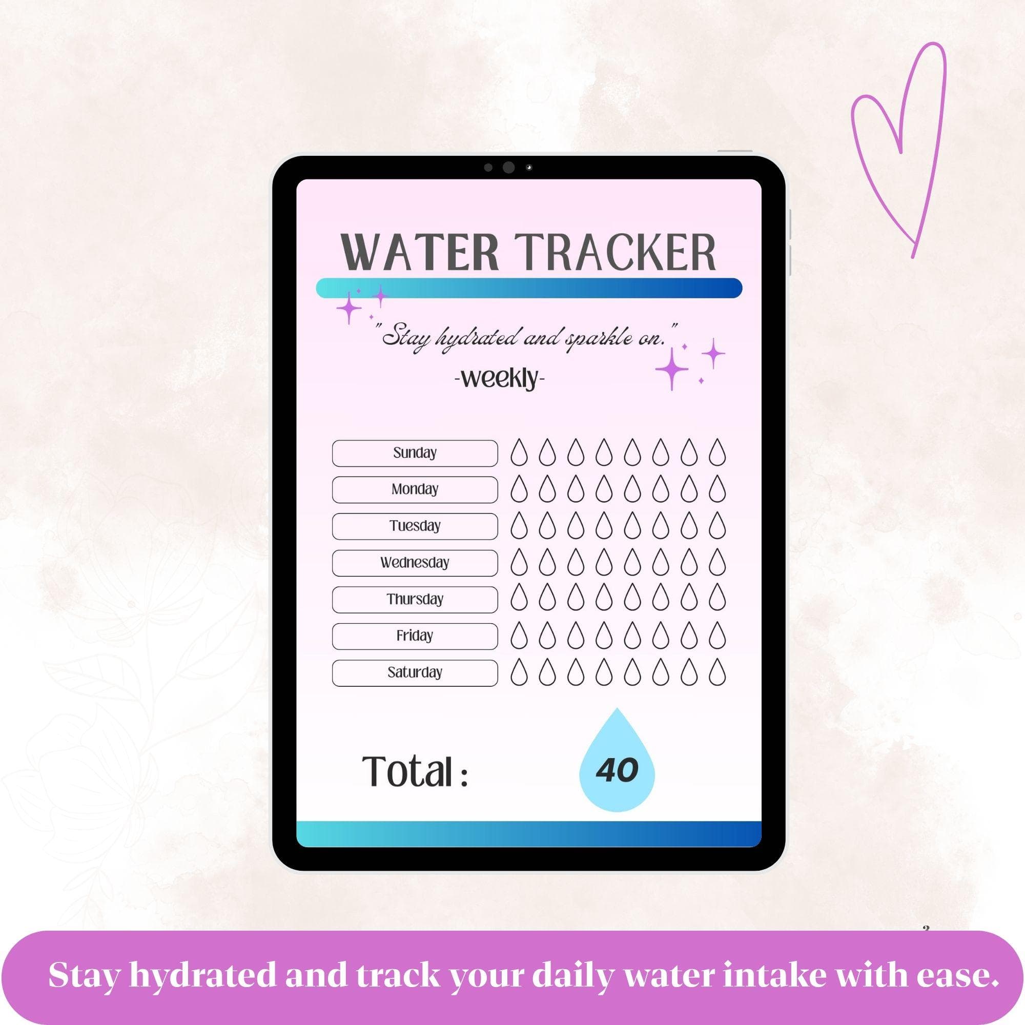 Printable Weight Loss Tracker: Measurement, Weight & Water Journal (Digital Download) - image 4