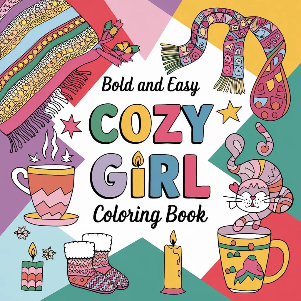 Cozy Girl Coloring Book: 114 Pages of Printable Line Art (PDF Download)