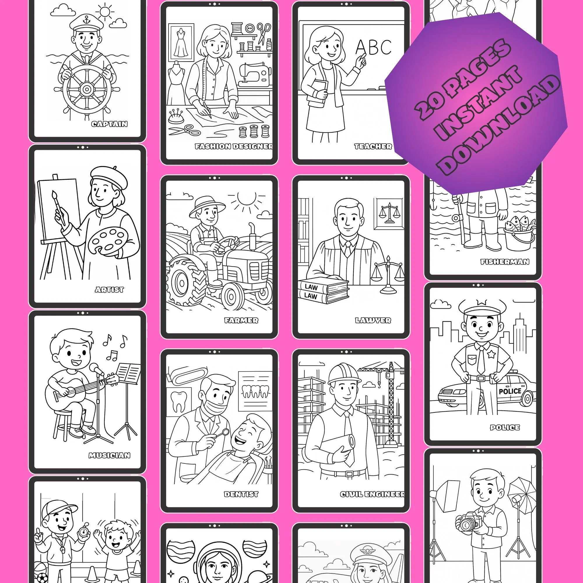 jobs coloring sheets