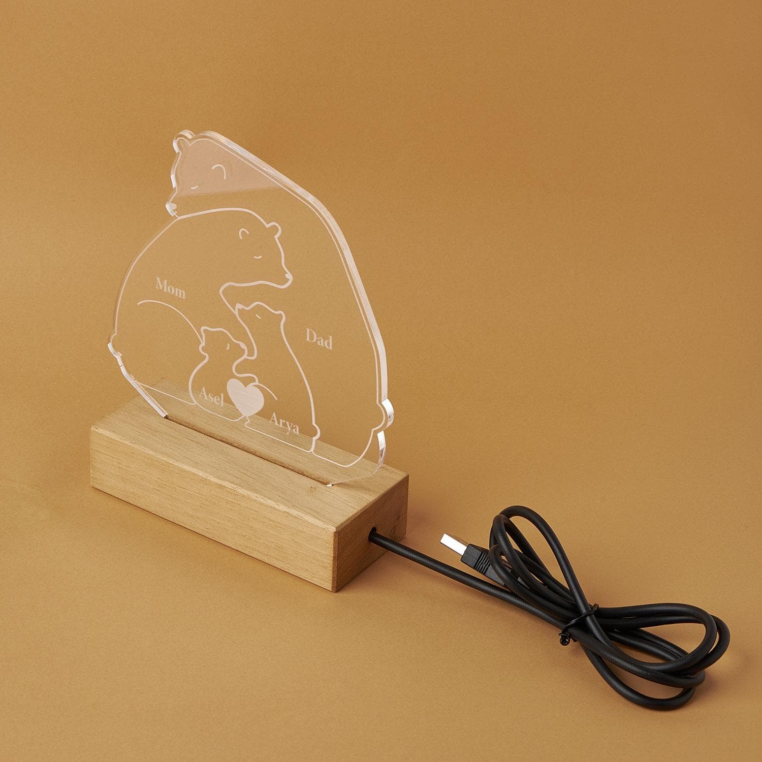 Lion King Family Name Night Light, Jungle-Themed Led Lamp, Custom 3D Line Art, Baby Girl Boy Bedroom Decor, Gifts for Kids Her Dad Toddler - image 5