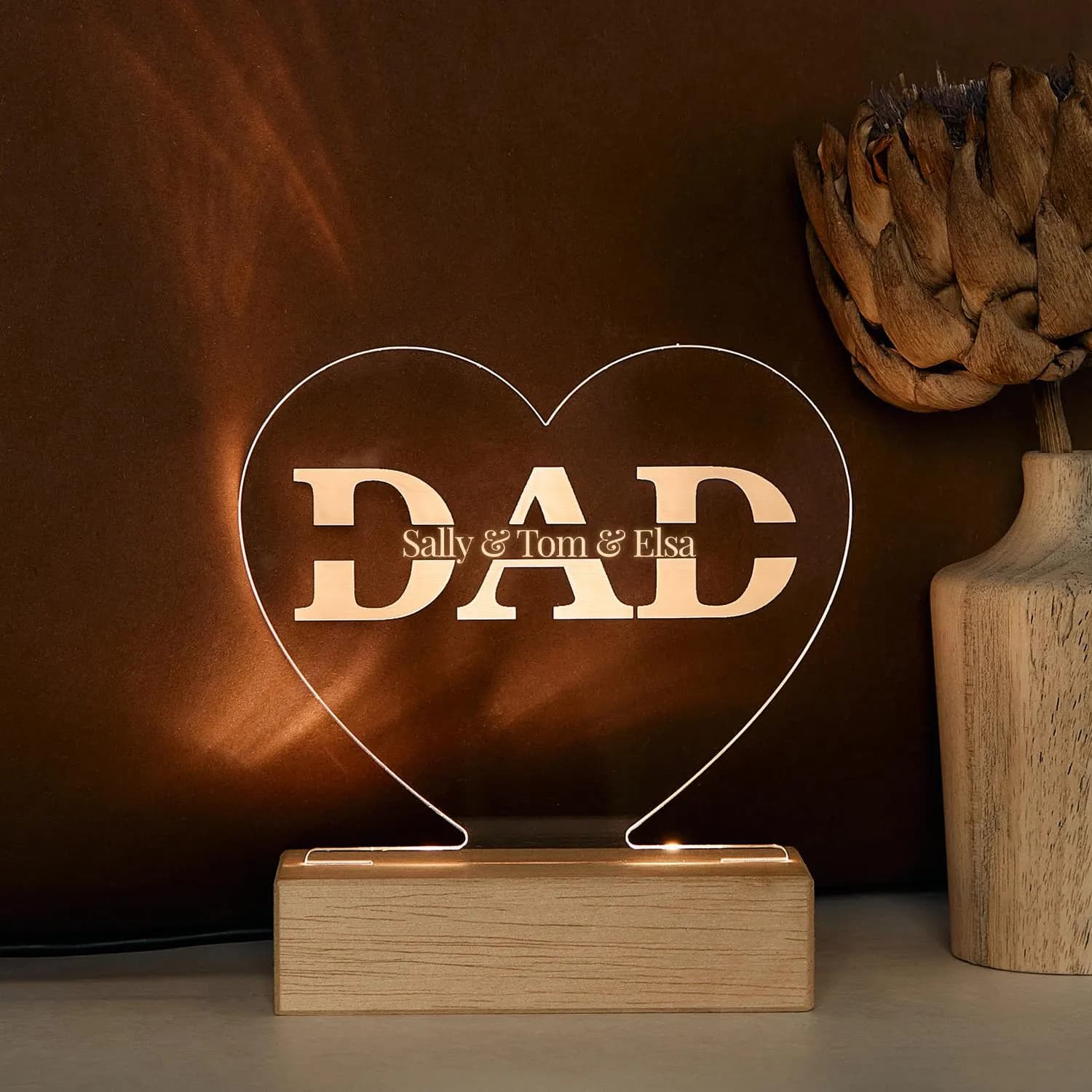 Personalised New Dad LED Lamp – First Father’s Day Gift from Baby, Son, or Daughter – Custom Dad Night Light, Birthday or Christmas Keepsake - image 2