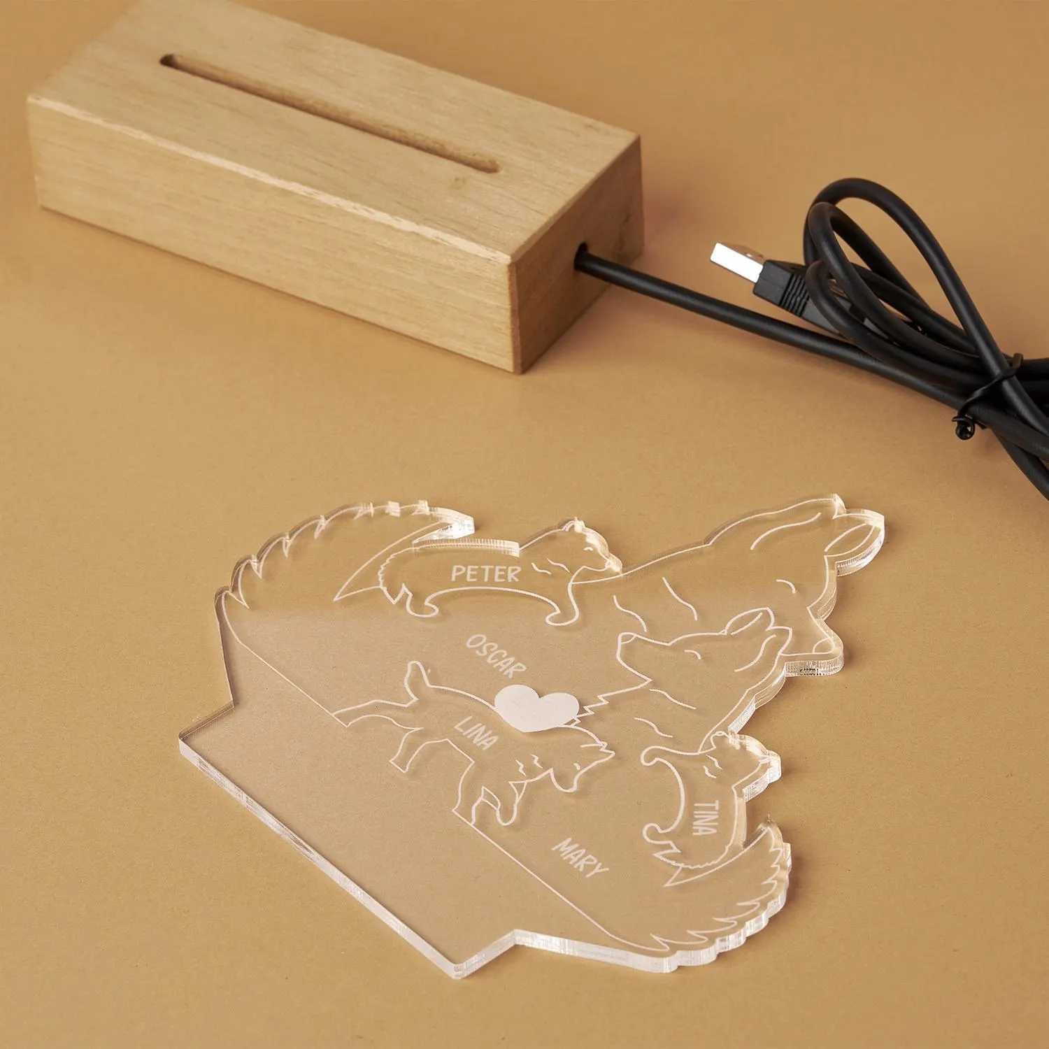 Lion King Family Name Night Light, Jungle-Themed Led Lamp, Custom 3D Line Art, Baby Girl Boy Bedroom Decor, Gifts for Kids Her Dad Toddler - image 3