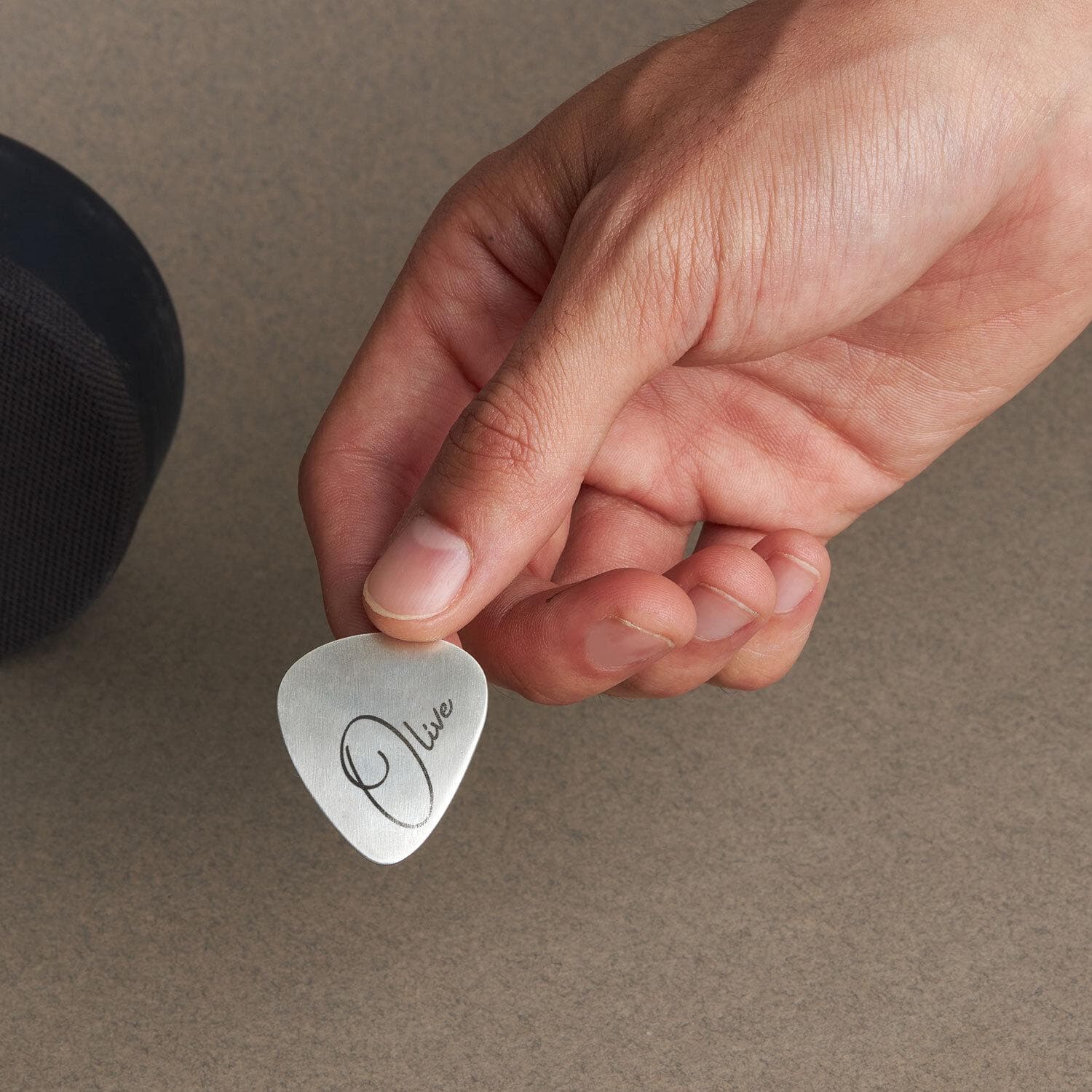 Personalised Silver Guitar Pick – Custom Engraved, 925 Sterling, Gift for Musicians & Music Lovers, Unique Plectrum, Handmade