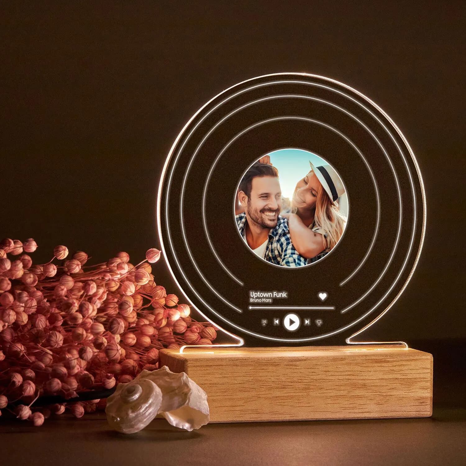 Personalised LED Song Plaque: Acrylic Music Keepsake, Custom Photo Gift - image 2