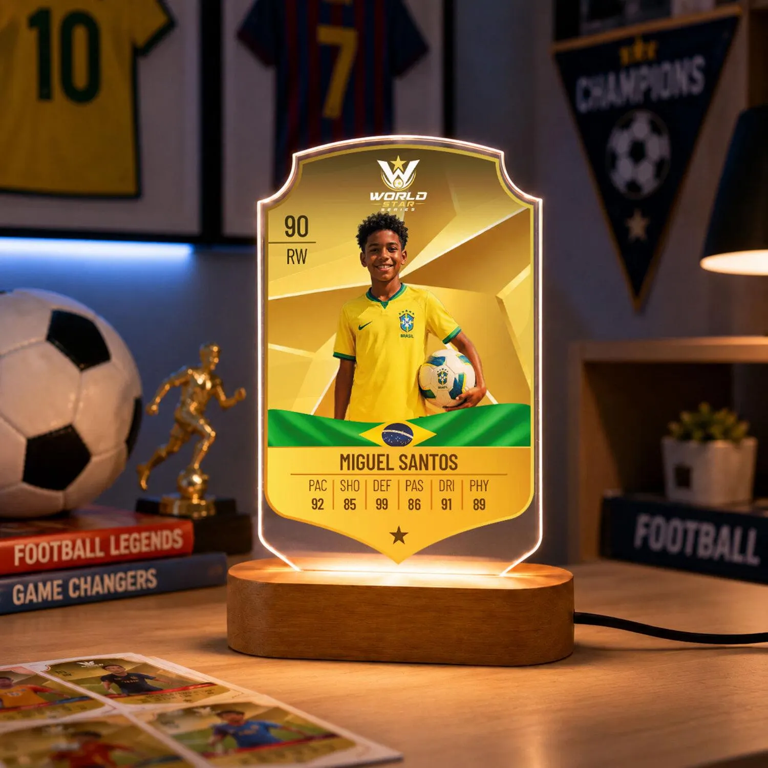 Personalised Football Card LED Lamp with Photo, Custom Card Style Night Light, Soccer Gift for Boys, Football Fan Gift 2026 - image 4