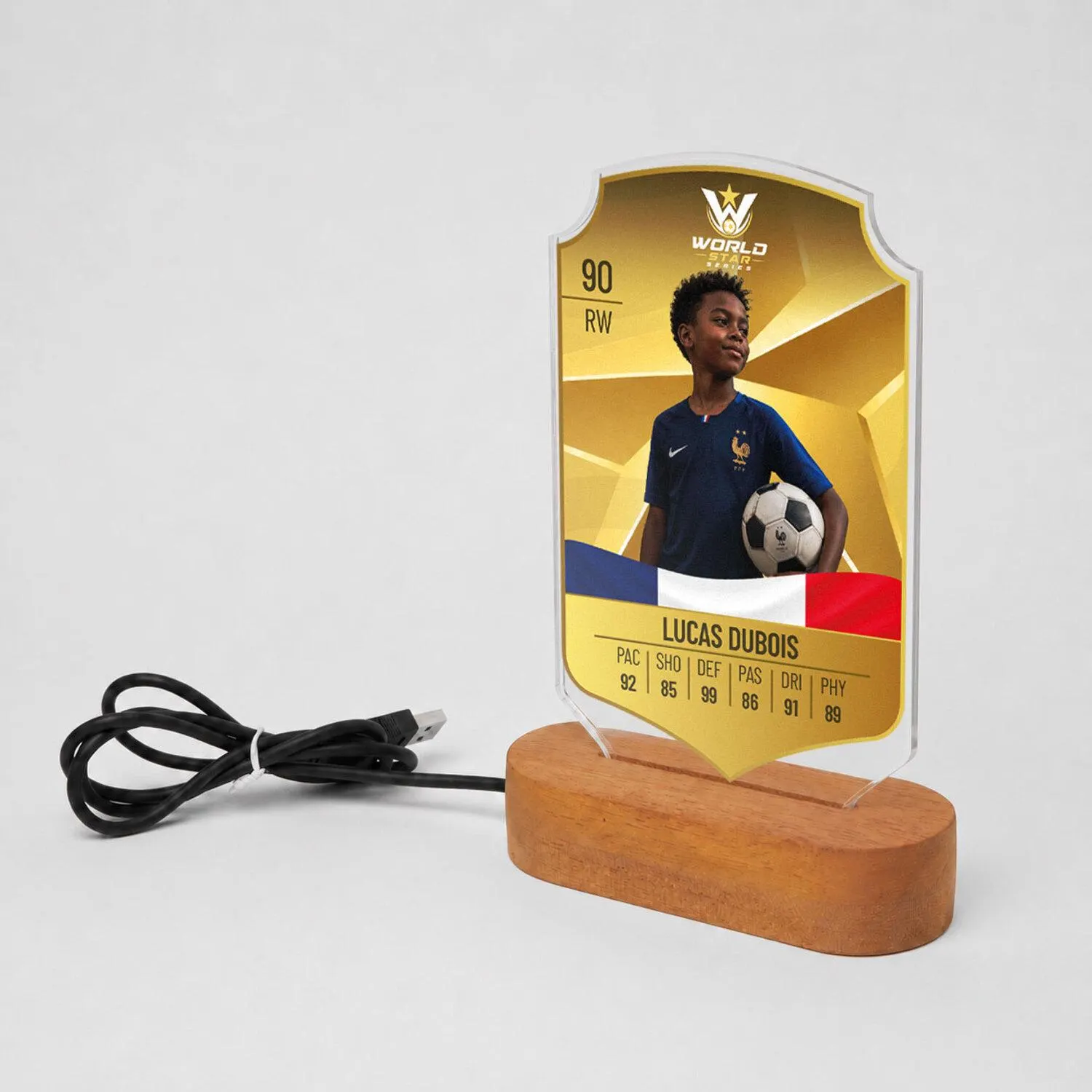 Personalised Football Card LED Lamp with Photo, Custom Card Style Night Light, Soccer Gift for Boys, Football Fan Gift 2026 - image 3