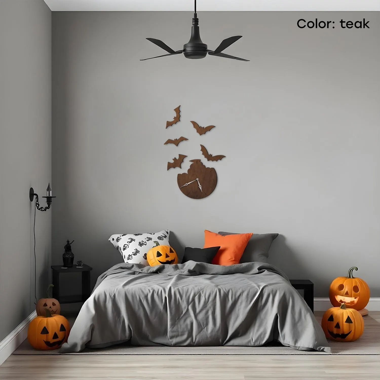Wooden Bat Wall Clock, Bat Shaped Wall Clock, Gothic Wooden Clock, Halloween Wall Decor, Bat Wall Art, Gothic Home Decor,Dark Academia Decor - image 4