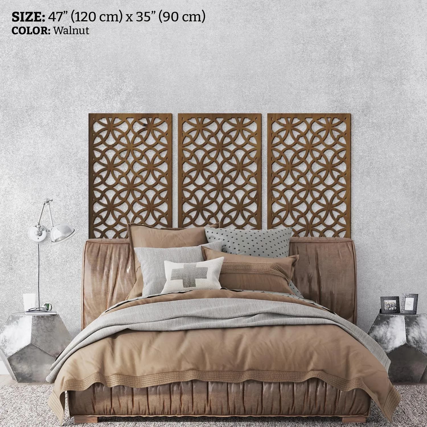 Moroccan headboard, Bohemian bed frame, Above bed wall art, Wood lattice panel, Fretwork panel art, Mashrabiya panel, Arabesque wall art
