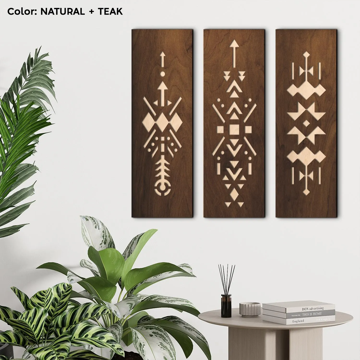 Set of 3 aztec wall art, Tribal wall art, Boho wall decor, Southwest decor, Rustic wall decor, Ethnic wall decor, Geometric wall decor - image 3