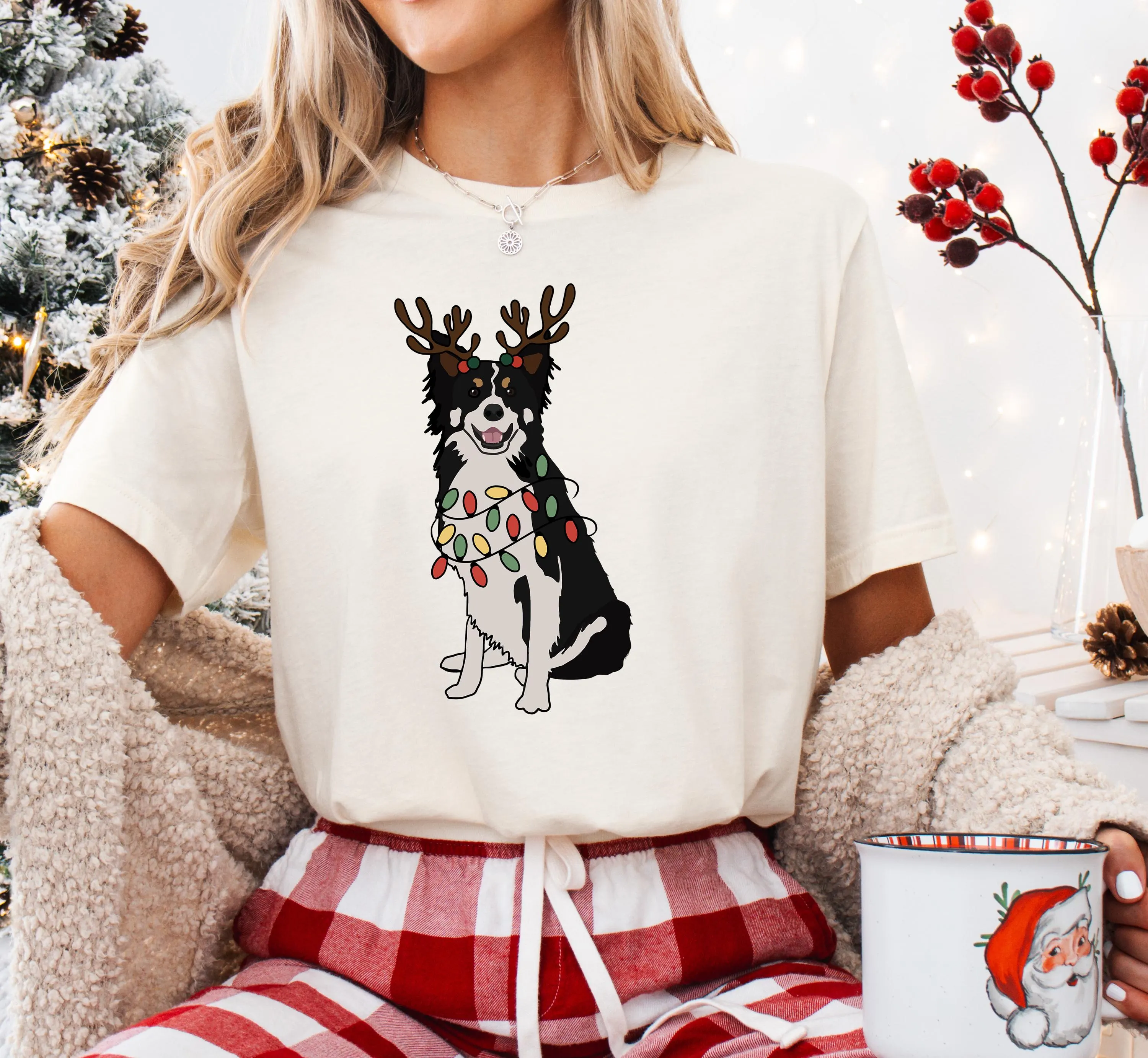 Border Collie Christmas Shirt, Custom Dog Breed Sweatshirt, Cute Pet Gift